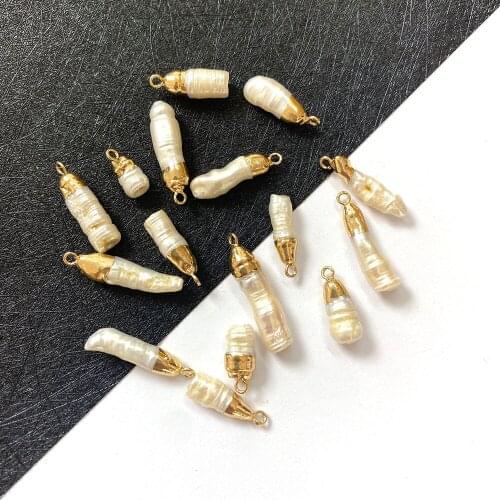 Natural Freshwater Pearl Irregular Shape Pearl Pendant for DIY Jewelry Making Necklace and Bracelet Accessories Size 6x8-7x35mm