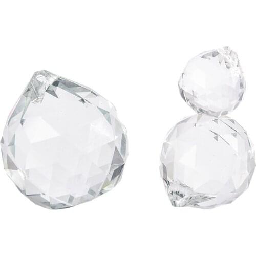 H&D Clear 40mm Faceted Glass Crystal Ball Prism Chandelier Crystal Parts Hanging Pendant Lighting Ball Suncatcher Home Decor