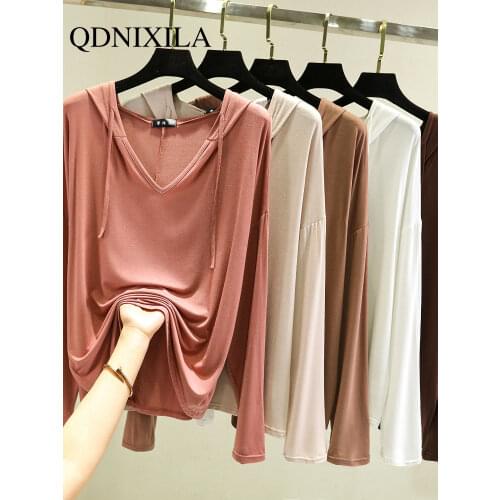 Женские футболки с капюшоном QDNIXILA China At AliExpress