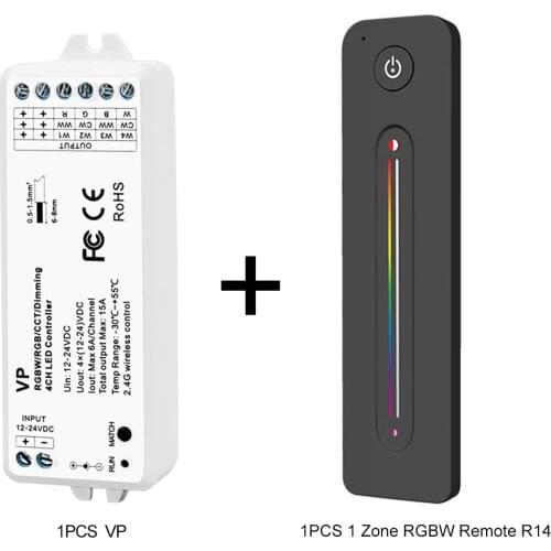 RGBW/RGB/CCT/Dimming 4 Channel LED RF Controller VP With 2.4G Remote Control For Strip