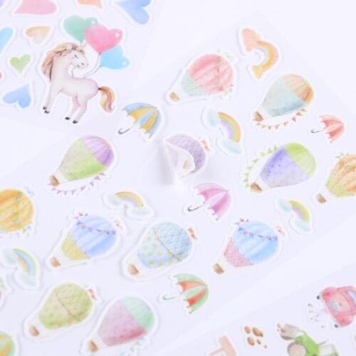 Heart Balloon Car Decorative Washi Stickers Scrapbooking Stick Label Diary Stationery Album Stickers