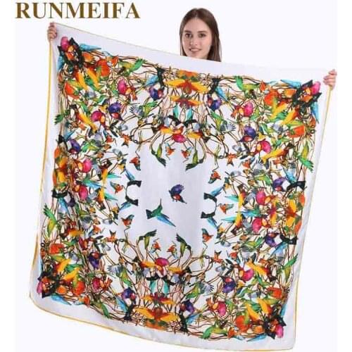 New Design oil painting hijab scarf twill silk square scarf for ladies accessories scarfs Big Bufandas foulard femme kerchief
