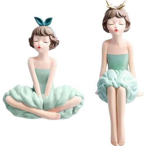 Girl Figurine Sculpture Statue Office Bedroom Cabinet Decor Artware Crafts