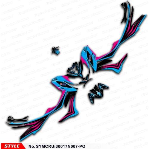 Aftermarket Motorcycle Graphics Sticker Design for SYM Cruisym 300 2017 2018 2019 2020, Style No. SYMCRUi30017N007-PO