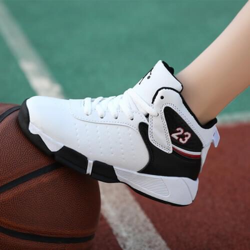 High Top Boys Basketball Jordan Shoes Children Trainning Sneakers Leather Teenagers Basketball Shoes Girls Sport 31-39 Outdoor