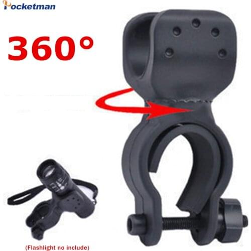 High Quality Universal 360 Swivel Led Bicycle Light Torch Clip Clamp LED Flashlight Bike Mount Bracket Holder