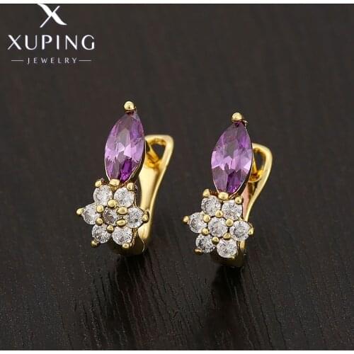Xuping Jewelry Fashion Newest Flower Shaped Earrings Studs for Women Earrings Girl Gift Women 93079