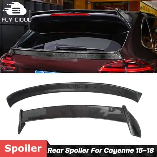 Carbon Fiber Material Back Trunk Wing Roof And Rear Spoiler For Porsche Cayenne Car Body Kit Tuning 2015-2018