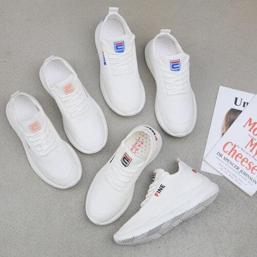 Mesh sports shoes female 2019 spring and summer Korean womens shoes white shoes female breathable students flat casual shoes wo
