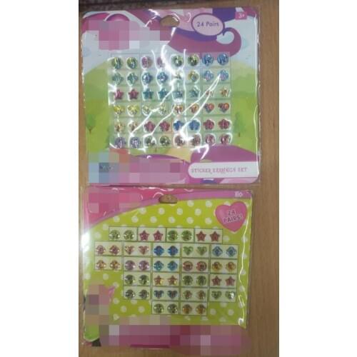 100 sheets 2400 pairs sticker earrings set stick-on earring rings