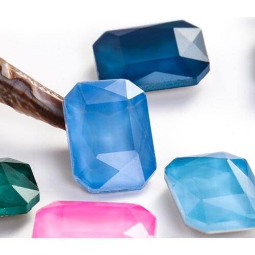 13x18mm Mocha Color Octagon Shape Shiny Rhinestone Crystal Pointback Glass Strass Crystals Home DIY Accessories