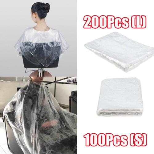 300pcs 2 Size Waterproof Disposable Hair Cutting Capes Set Salon Gown Unisex