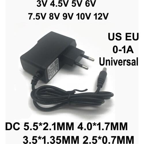 AC 110-240V DC 3V 4.5V 5V 6V 7.5V 8V 9V 10V 12V for 1A LED light strip Universal power adapter Converter switch power supply