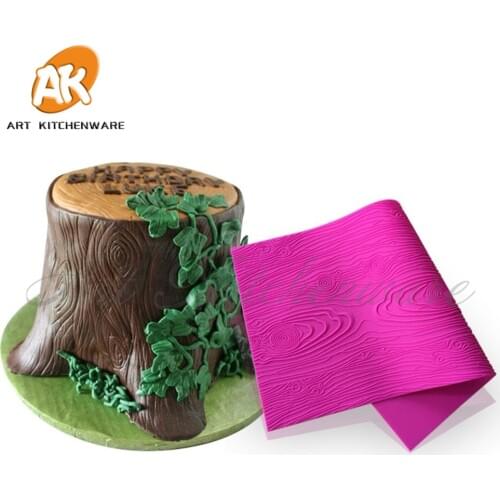 Woodgrain Fondant Impression Mat New Pattern Decorative Design Cake Lace Decorate Silicone Fondant Kitchen Bakeware Tools BLM-23