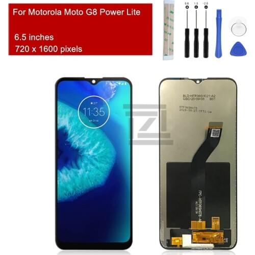 For Motorola Moto G8 Power Lite LCD Display Touch Screen Digitizer Assembly XT2055-2 Display Replacement Free Tools 6.5"