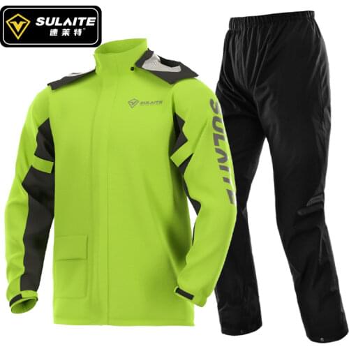 Motocross Raincoat Suits Man Waterproof Motorcyclist Reflective Impermeable Breathable Motorcycle Suit With Removable Hood Set