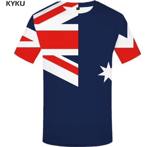 Funny T shirts Australian Flag T-shirt Men Graffiti Tshirts Casual Australia T-shirts 3d Art Tshirt Printed Harajuku Anime Cloth