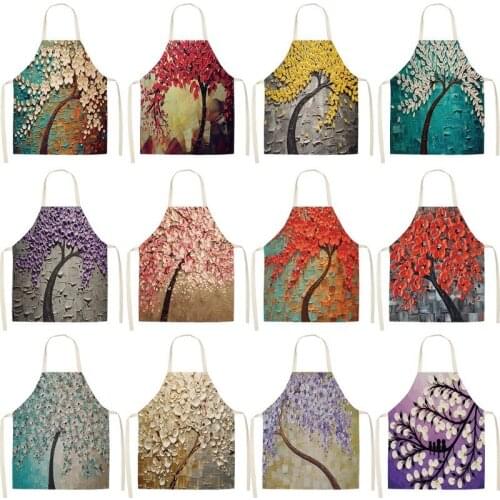 Beautiful tree apron aprons for women baking accessories korean kitchen supplies apron kitchen apron for men Woman kitchen apron