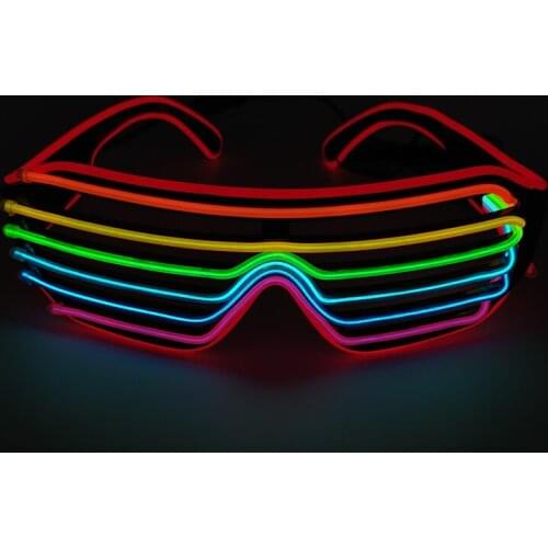 Colorful LED Shutter Sunglasses Neon Party Decoration Glowing Rechargeable Glasses Halloween Cosplay Costume Eye Wear