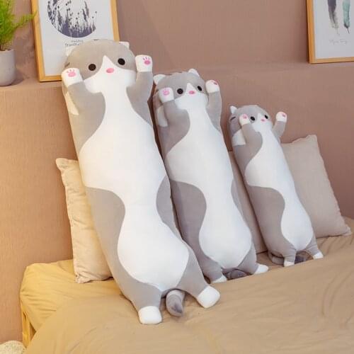Rabbit Pig Unicorn Fox Cat Plush Toy Long Pillow Cute Soft Cushion Stuffed Animals Doll Sleep Sofa Decor Kawaii Gifts for Kids