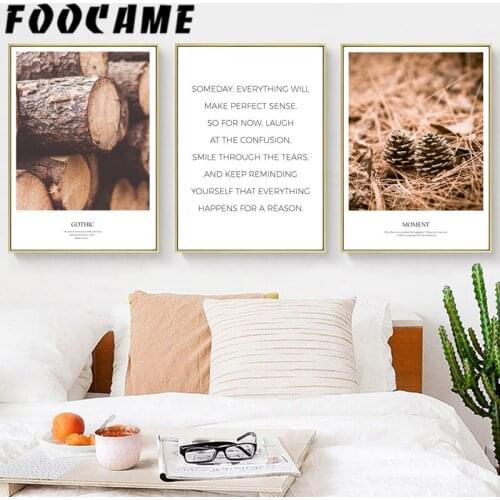 Forest Tree Motivational Vintage Poster Quote Landscape Painting Scandinavian Canvas Print Wall Art Decor Pictures Living Room