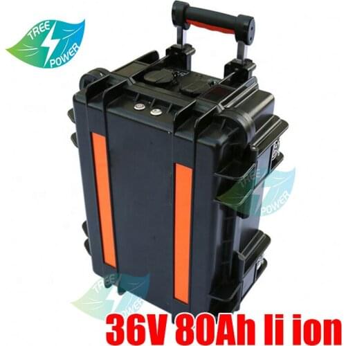 36V 80Ah Lithium li ion battery for electric fishing boat RV solar system caravanas +Charger