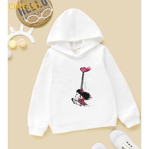 Harajuku Cute Cartoon PAZ Mafalda Or QUIERO Cafe Print Funny ChildrenS Hoodies Kids Teens Winter 2020 Sweatshirts Girls Clothes