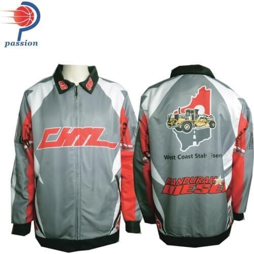 Custom All Over Print Motorcycle Racing Windproof Jackets with Sublimated Big Chest Logos