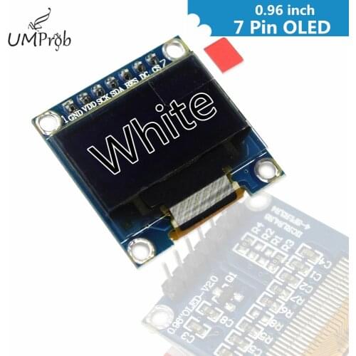 0.96 inch OLED White Display Module 128X64 OLED LCD LED I2C IIC SPI 7pin Driver Chip SSD1306 for arduino Diy Kit