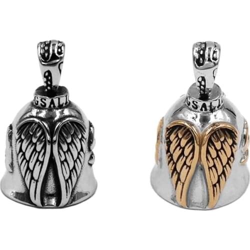 Has steel ball and bell sound) Eagle Wings Motor Biker Bell Pendant Stainless Steel Biker Mens Pendant Christmas Gift 507B