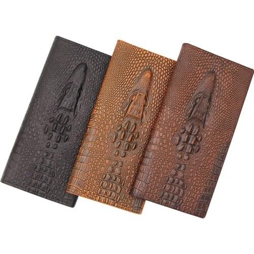 Wallet for men long leather head alligator pattern multi-functional thin leather wallet vertical multi-slot wallet for men
