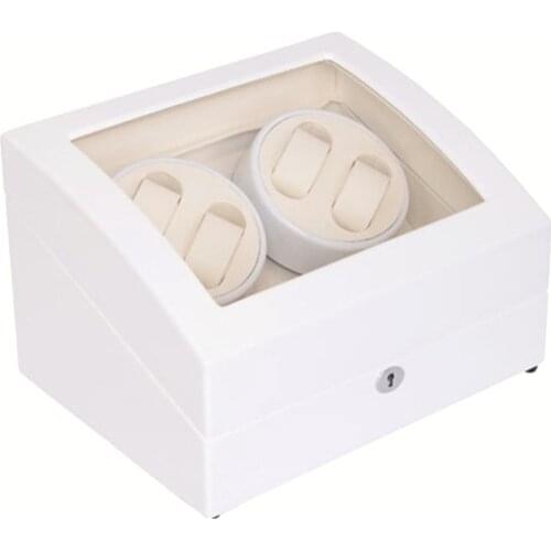 Watch Winder ,LT Wooden Automatic Rotation 4+6 Watch Winder Storage Case Display Box (Outside is white and inside is white)