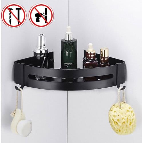 Wall-Mounted Bathroom Aluminum Alloy Storage Rack Triangle Towel Rack Free Perforation Bathroom Pendant Soap Dish Corner Rack