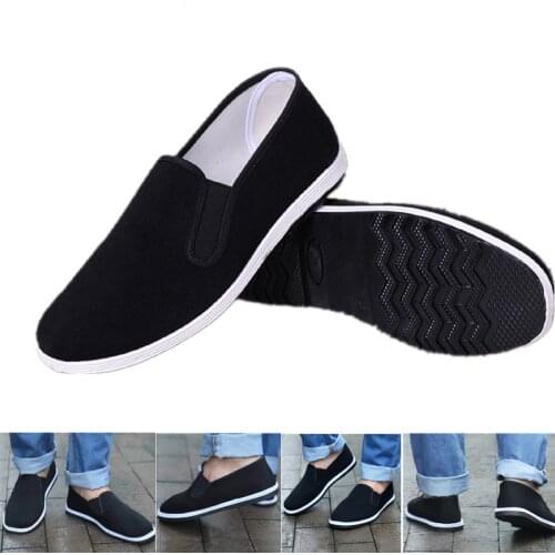New Chinese Kungfu Shoes Black Chinese Traditional Kung Fu Shoes Tai Chi Wushu Shoes Old Peking Shoes Martial Art Sneakers 35~44
