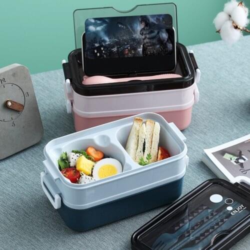 Heated food container for food bento box School Kids Office Worker 2layers Lunch Container Food Storage Box lunchbox
