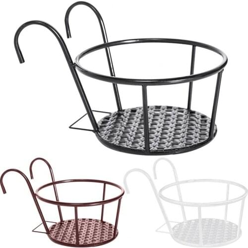 Durable Round Railing Planter Rack for Farmhouse Plant Shelf Durable Round Railing Planter Rack for Farmhouse