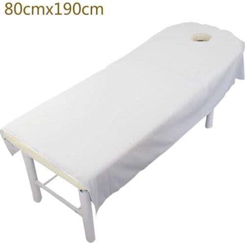 1Pcs Cosmetic Salon Sheets SPA Massage Treatment Bed Table Cover Sheets with Hole Washable Microfiber Home Bed Sheet Couch