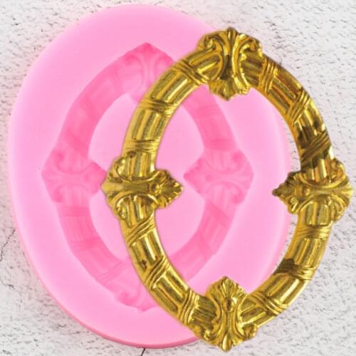 3D Frame Fondant Cake Decorating Tools Lace Relief Cupcake Chocolate Mold Wedding Cake Border Silicone Mold Kitchen Baking Mould