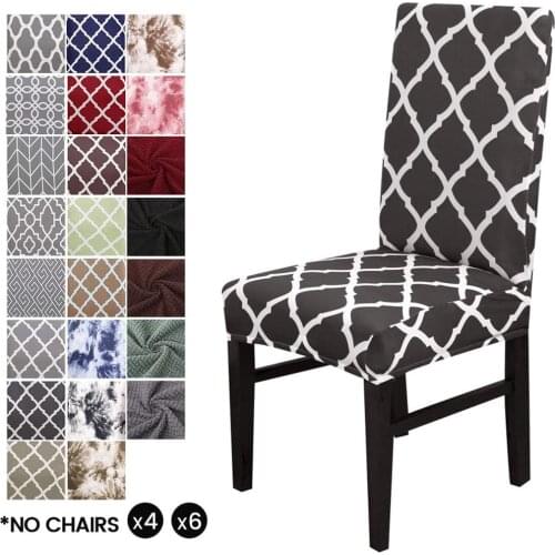 6PCS Chair Cover Stretchable Dining Chair Covers With High Backrest, Protective Cover,Elastic Chair Protection Seat Covers