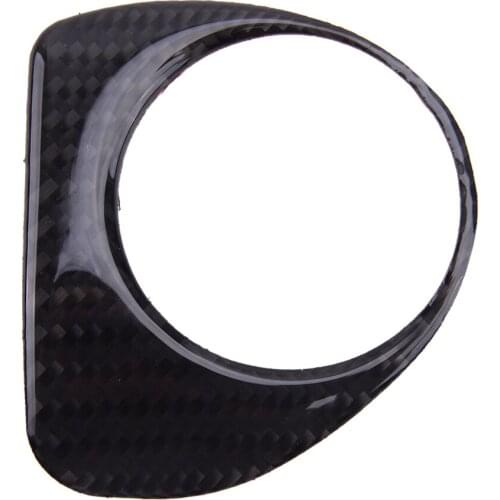 Carbon Fiber Style Car Epoxy Ignition Switch Start Button Cover Trim Frame Decoration Fit for Ford F150 2015 2016 2017 2018 2019