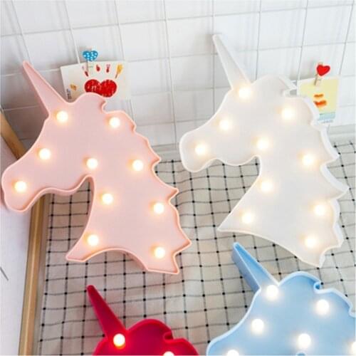 LED Unicorn Night Lamp Unicorn Party Bedroom 3D Unicorn Night Light Unicorn Anniversary Birthday Party Decorations Kids SD47