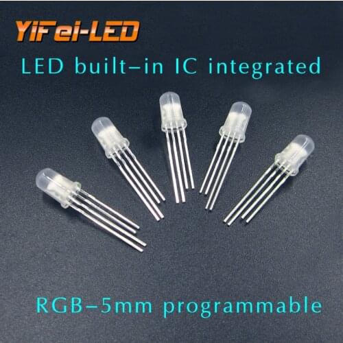 LED full color built-in direct lamp bead yf923 apa106 ws2818 F8 F5 straw hat lamp bead RGB 5V