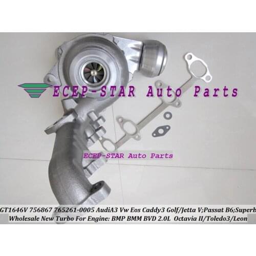 GT1646V 756867 765261 765261-0006 765261-0007 765261-5005S Turbo For AUDI A3 VW Golf Jetta Superb Toledo Leon BMP BMM BVD 2.0L