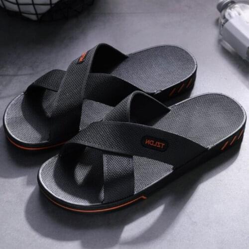 TZLDN 2020 Couple Indoor PVC Home Hotel Sandals & Slippers Men Cross-tied Summer Non-slip Bathroom Home Slippers wholesale