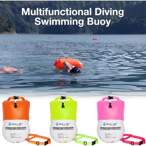 20L Waterproof Swimming Buoy With Dry Bag Multifunctional Inflatable Good Visibility Swimming Buoy For Water Sports Lovers