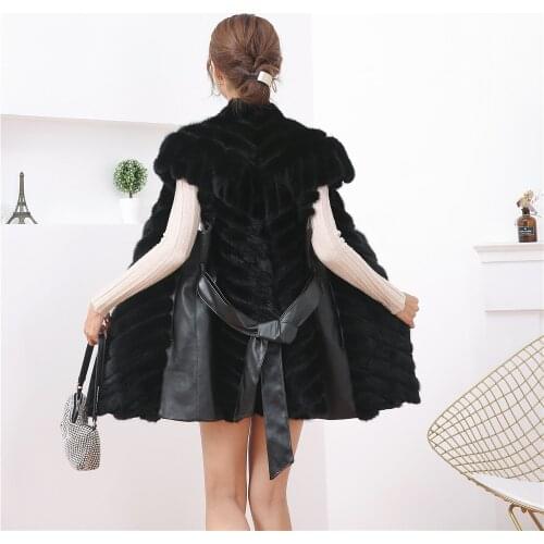 2020 Fashion New Real Mink Fur Coat Whole Skin Mink Fur Vest High Quality Luxury Sleeveless Women Natural Fox Fur