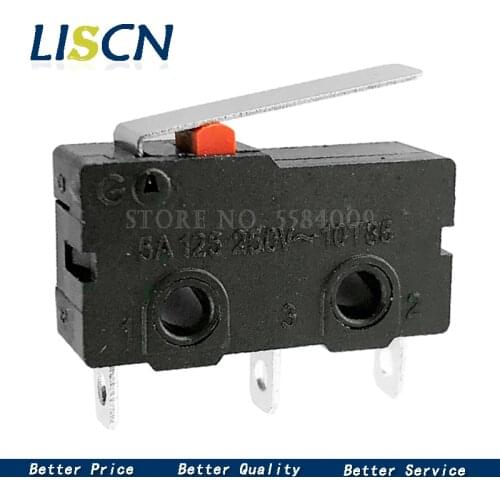10pcs KW11-3Z-2 3 PIN 5A 250VAC G69 Straight shank Tripod Mini Light Touch Switch for Mouse Switch