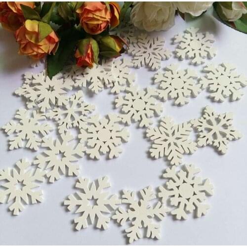 100Pcs mix Christmas Snowflake chip Mixed Wood Buttons for Crafts Sewing Scrapbooking Embelishments botones de madera