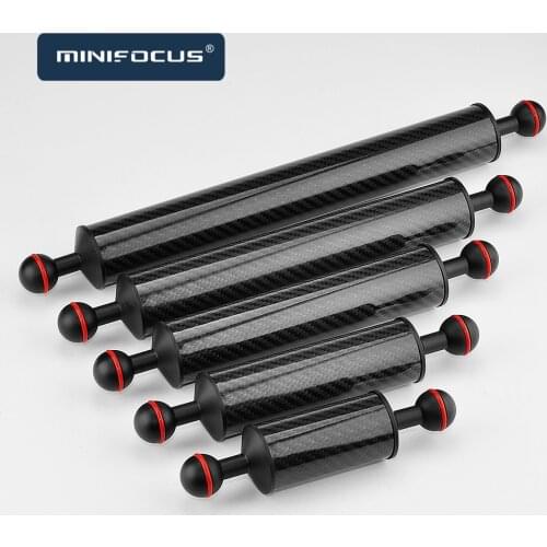 2PCS D40mm Carbon Fiber Underwater Float Double Ball Arm for Connecting Diving Tray Housing Video Light/Strobe Buoyancy Mount