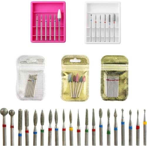30pc/6pc Milling Cutter Nail Drill Bit Set Ceramic Electric Manicure Drills Diamond For Manicure Machine Nail Art Tools